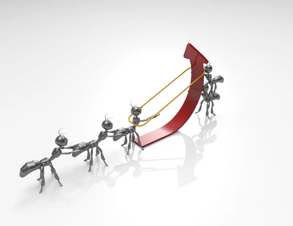 birçok kırmızı ok yukarı iterek