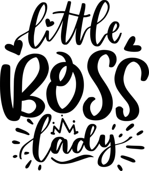 Little Boss Lady Lettering Quotes Printable Poster Tote Bag Mugs — Stockový vektor