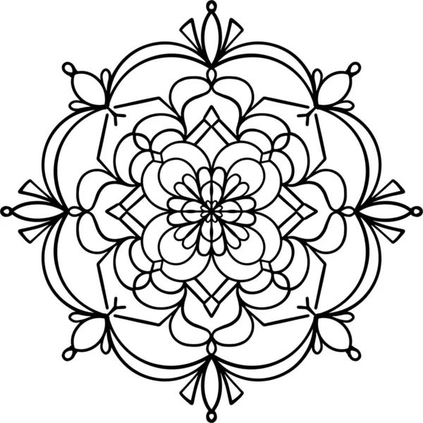 Mandala Tasarım Vektör Logosu Çizimi Baskı Poster Kapak Doğulu Yuvarlak — Stok Vektör