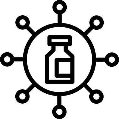 Aşı Dağıtım Simgesi, Aşı, Virüs İşareti ve Sembollerine Karşı Aşı.