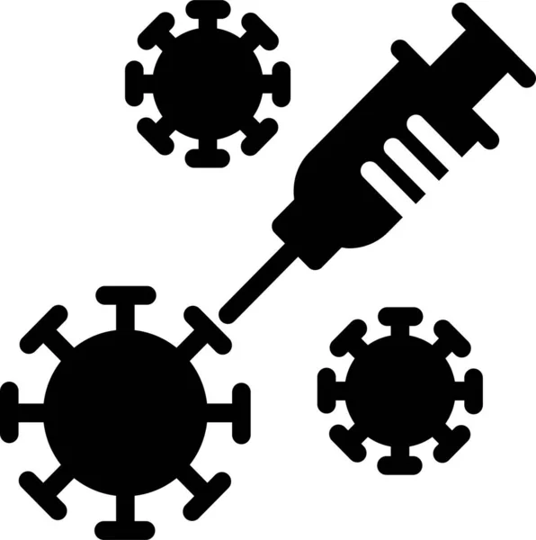 Agains Covid Simgesi Aşı Virüs Şaretine Sembollere Karşı Aşı — Stok Vektör