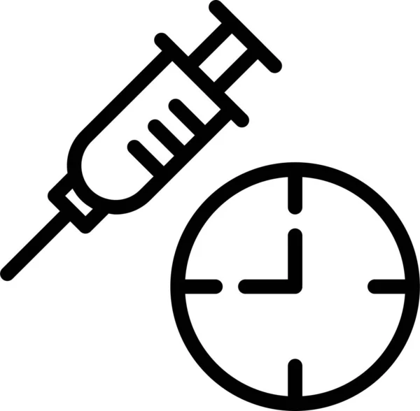 Ikona Czasu Trwania Szczepionki Szczepienie Szczepionka Przeciwko Wirusowi Symbole — Wektor stockowy