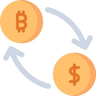 Para Takas Simgesi. Bitcoin ve Şifreleme İşareti ve Sembol.