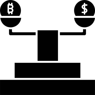 Simge Dengesi. Bitcoin ve Şifreleme İşareti ve Sembol.