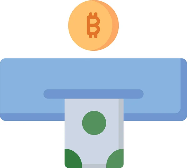Odebrat Ikonu Bitcoin Kryptoměna Znaménko Symbol — Stockový vektor