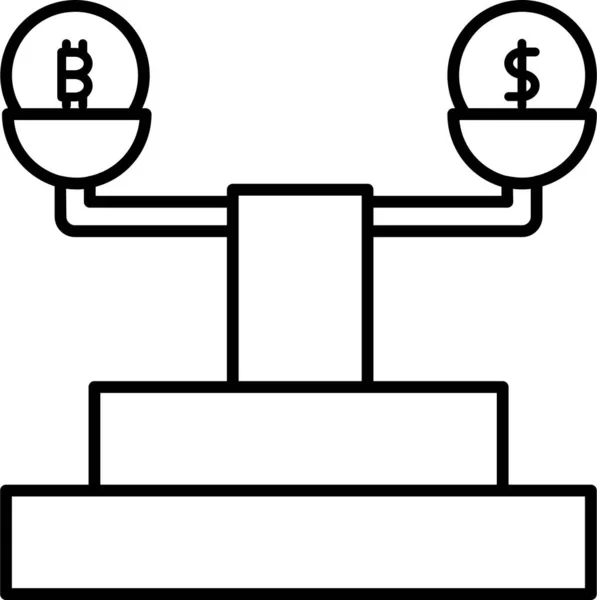 Ícone Equilíbrio Bitcoin Criptomoeda Sinal Símbolo — Vetor de Stock