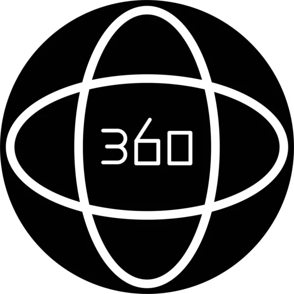 360 Bekijken Pictogram Augmented Reality Sign Symbolen — Stockvector