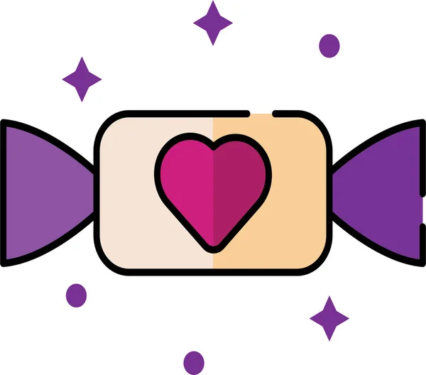 糖果艾康 情人节快乐的标志和象征 浪漫的爱情主题 — 图库矢量图片