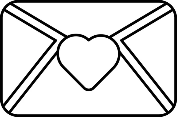 Mail Ikone Happy Valentinstag Zeichen Und Symbole Liebe Paar Beziehung — Stockvektor