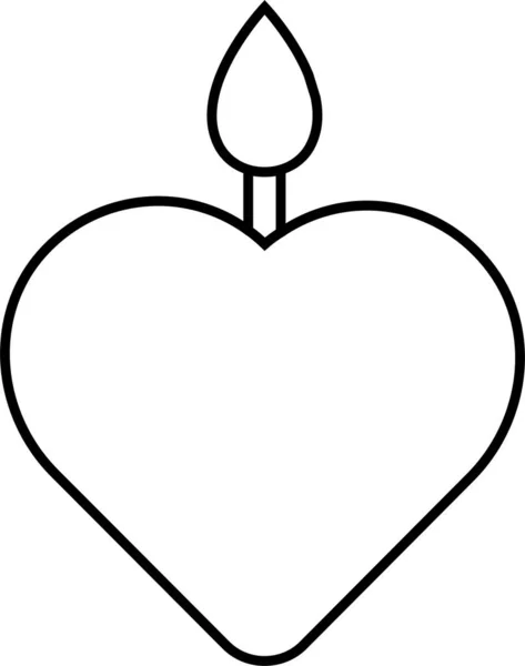 Εικονίδιο Κεριού Χαρούμενα Σημάδια Και Σύμβολα Του Αγίου Βαλεντίνου Αγάπη — Διανυσματικό Αρχείο