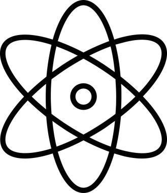 Atom Simgesi, Eğitim Simgesi, Okul Tabelası ve Sembolleri. Web uygulaması ve şablon tasarımı için uygun kullanım.