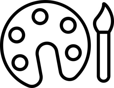 Sanat Simgesi, Eğitim Simgesi, Okul Tabelası ve Sembolleri. Web uygulaması ve şablon tasarımı için uygun kullanım.