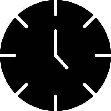Saat Simgesi. Maddi İşaret ve Sembol. Web Tasarım Elemanı için Basit Çizim.