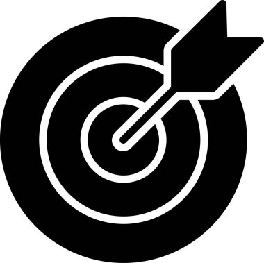 Hedef Simgesi. İş Simgesi Vektör İşareti ve Sembolü Beyaz Arkaplanda İzole Edildi