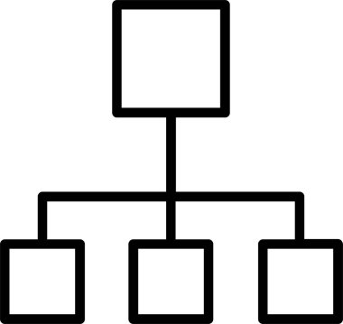 Simge Örgütü. İş Simgesi Vektör İşareti ve Sembolü Beyaz Arkaplanda İzole Edildi