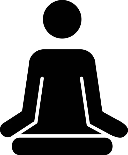 Yoga Icon Simple Illustration Self Care Sign Symbol Modern Vector — Stock Vector