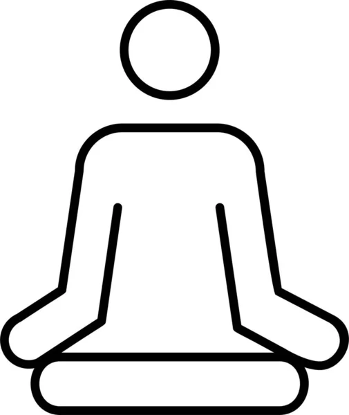 Icono Yoga Ilustración Simple Del Signo Del Símbolo Del Autocuidado — Archivo Imágenes Vectoriales