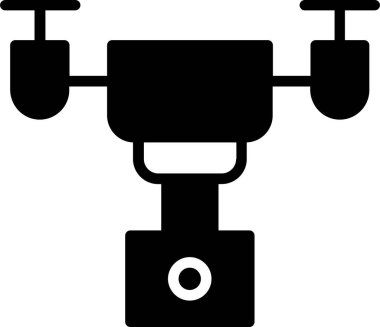 Drone Simgesi. Siberpunk İşareti ve Sembol. Dış iskelet ve Yüksek Teknoloji.