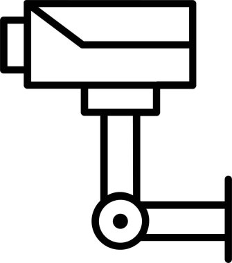 Güvenlik kamerası simgesi. Siberpunk İşareti ve Sembol. Dış iskelet ve Yüksek Teknoloji.
