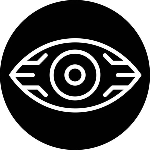 Bionisk Ögonikon Cyberpunk Tecken Och Symbol Exoskelett Och Högteknologi — Stock vektor