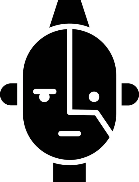 Avatar Ikoon Cyberpunk Teken Symbool Exoskelet Hightech — Stockvector