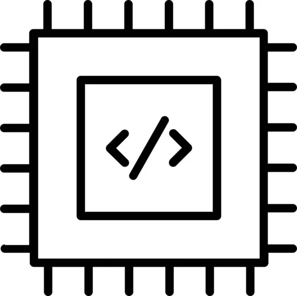 Chipset Icon 编程符号和符号 用于您的网站设计 应用程序 用户界面的代码符号 — 图库矢量图片