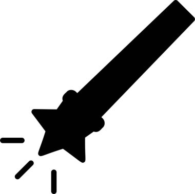 Sihirli Asa Simgesi, Sanat ve Tasarım İşareti ve Sembolü Beyaz Arkaplanda İzole Edildi.