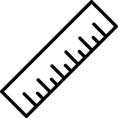 Cetvel Simgesi, Sanat ve Tasarım İşareti ve Sembolü Beyaz Arkaplanda İzole Edildi.