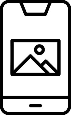 Mobil Simge, Sanat ve Tasarım İşareti ve Sembol Beyaz Arkaplanda İzole Edildi.