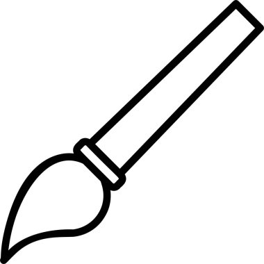 Fırça Simgesi, Sanat ve Tasarım İşareti ve Sembolü Beyaz Arkaplanda İzole Edildi.