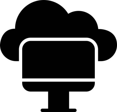 Bulut İzleme Simgesi, Bulut Hesaplama İşareti ve Beyaz Arkaplanda İzole Edilmiş Sembol.