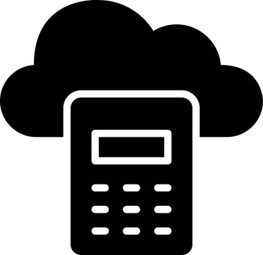 Bulut Hesaplayıcı Simgesi, Bulut Hesaplama İşareti ve Beyaz Arkaplanda İzole Edilmiş Sembol.