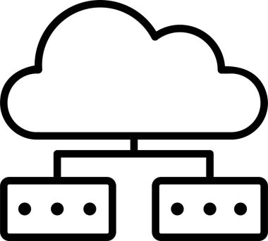 Bulut Ağı Shaering Simgesi, Bulut Hesaplama İşareti ve Sembolü Beyaz Arkaplanda İzole Edildi