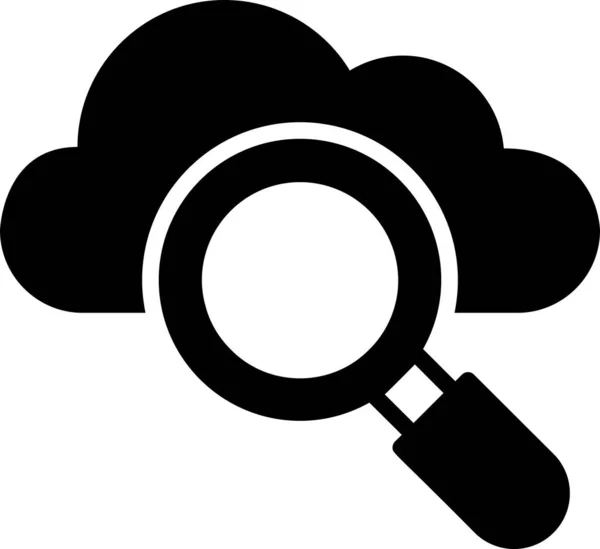 Icona Ricerca Cloud Segno Cloud Computing Simbolo Isolato Sfondo Bianco — Vettoriale Stock