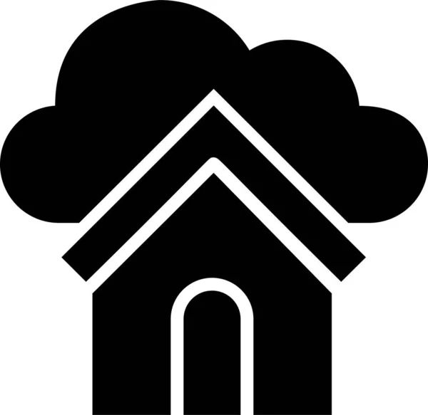 Bulut Evi Simgesi Bulut Hesaplama Şareti Beyaz Arkaplanda Zole Edilmiş — Stok Vektör