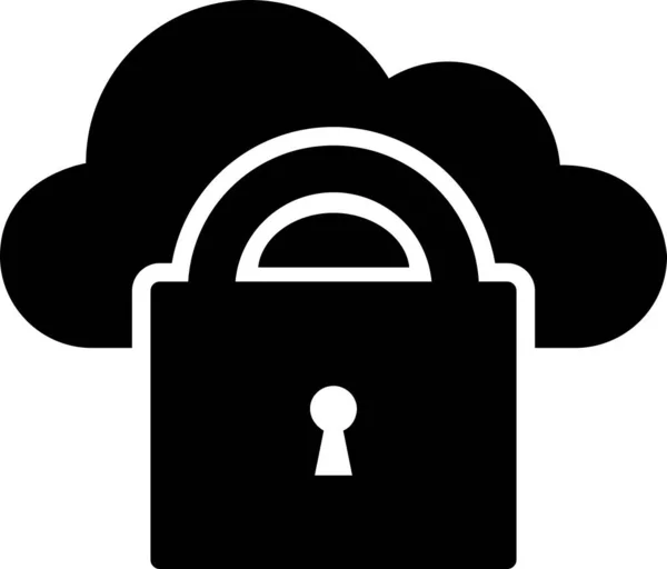 Cloud Data Lock Icon Cloud Computing Sign Symbol Isolated White — Stock Vector