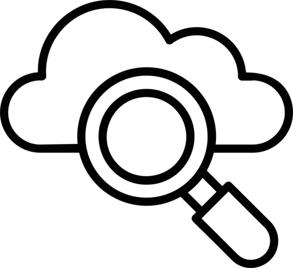 Иконка Облачного Поиска Знак Вычисления Облаков Символ Белом Фоне — стоковый вектор