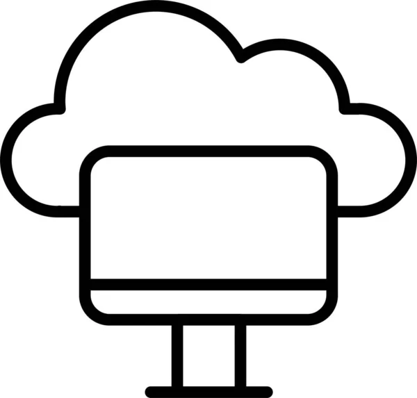 Знак Облачный Монитор Знак Облачные Вычисления Символ Белом Фоне — стоковый вектор