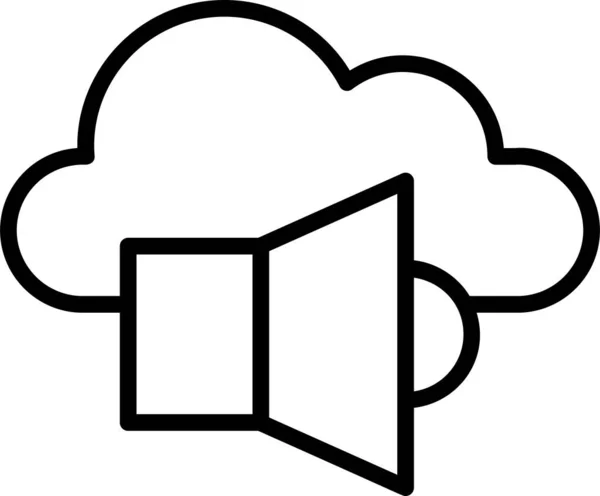 Икона Облачный Мегафон Знак Облачный Вычислитель Символ Белом Фоне — стоковый вектор
