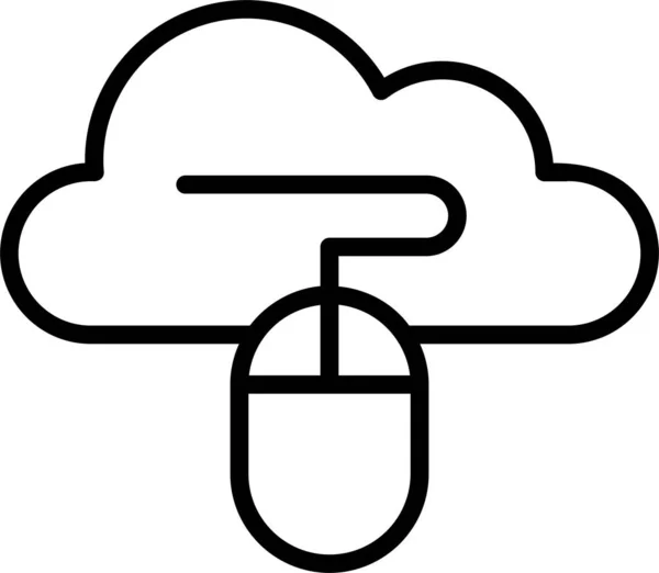 Знак Облачная Мышь Знак Облачные Вычисления Символ Белом Фоне — стоковый вектор