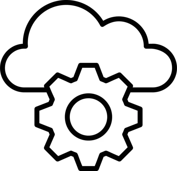 Значок Облачные Настройки Знак Облачные Вычисления Символ Изолированный Белом Фоне — стоковый вектор