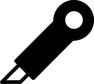 Kesici Simgesi, Tasarım Düşünme İşareti ve Sembolü Beyaz Arkaplanda İzole Edildi.