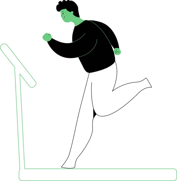 Прості Плоскі Люди Біговій Доріжці Спортзали Плоска Векторна Стокова Ілюстрація — стоковий вектор