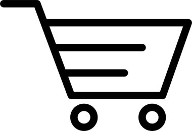 Trolley Simgesi, E-Ticaret İşareti ve Beyaz Arkaplanda İzole Edilmiş Sembol.