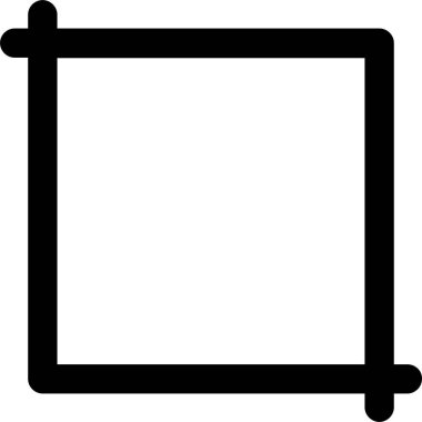 Kırpma Simgesi, Tasarım Aracı İşareti ve Sembolü Beyaz Arkaplanda İzole Edildi.