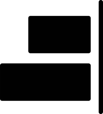 Sağ Simgeyi Hizala, Tasarım Aracı İşareti ve Sembolü Beyaz Arkaplanda İzole Edildi.