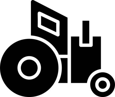 Traktör Simgesi, Bahçıvanlık ve Çiftlik İşareti ve Sembolü Beyaz Arkaplanda İzole Edildi.