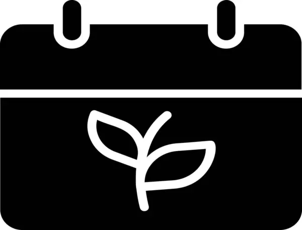 Икона Календаря Садоводство Земледелие Знак Символ Изолированы Белом Фоне — стоковый вектор