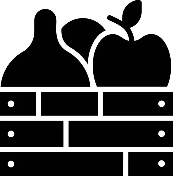 Fruit Ikoon Tuinieren Landbouw Teken Symbool Geïsoleerd Witte Achtergrond — Stockvector