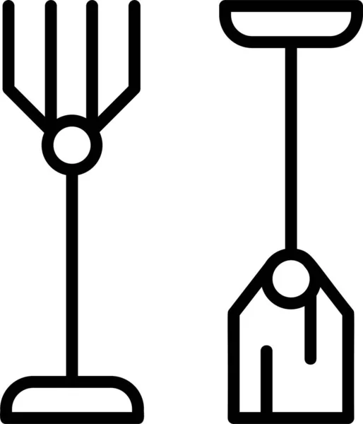 农具图标 园艺和耕作符号及白色背景下的符号 — 图库矢量图片